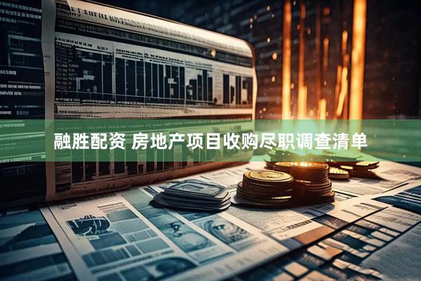 融胜配资 房地产项目收购尽职调查清单